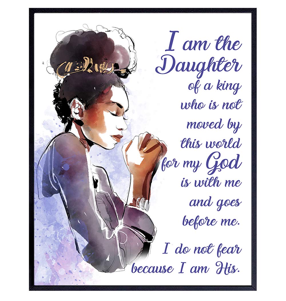 Inspiring Black Women Quotes Wall Art - Uplifting Christian Gifts for Home & Office Decor