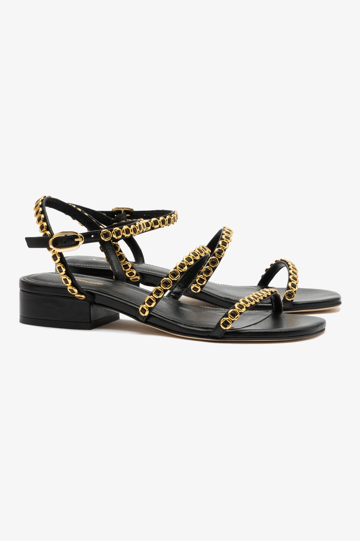 Milanina Black Leather Flat Sandals for Women - Comfortable Casual Summer Shoes for Beach, Walking & Outdoor Activities