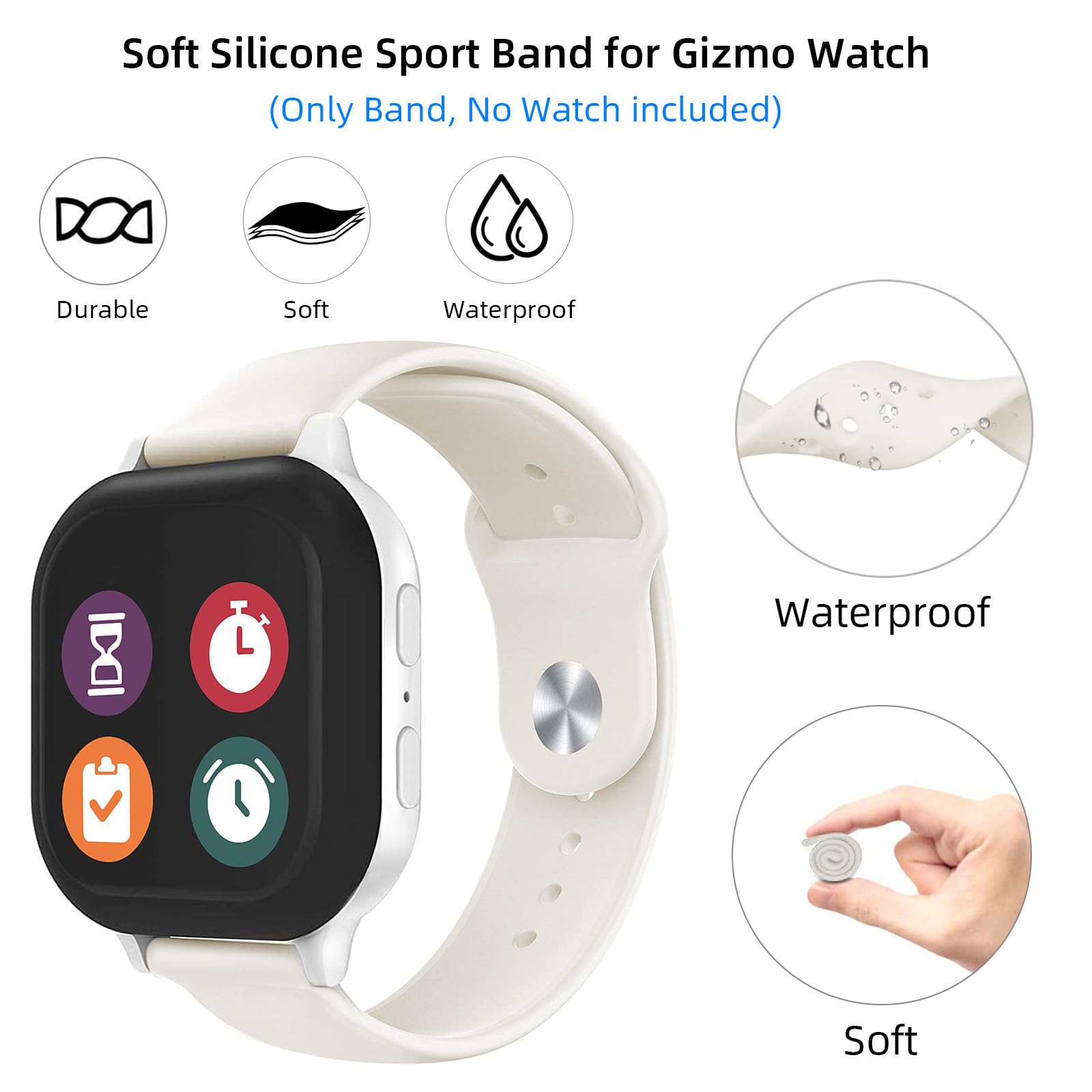 NewJourney Soft Silicone Replacement Band for Gizmo Watch 3/2/1 & Gabb Watch - 20mm Quick Release Watch Strap | Durable & Comfortable for Kids' Daily Wear, School & Outdoor Activities