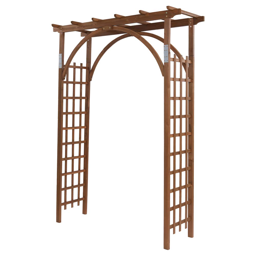 85 Inch Wooden Garden Trellis Pergola Arbor - Sturdy Outdoor Wedding Arch for Ceremonies & Plant Climbing | Perfect for Backyard Weddings, Vine Support & Garden Decor