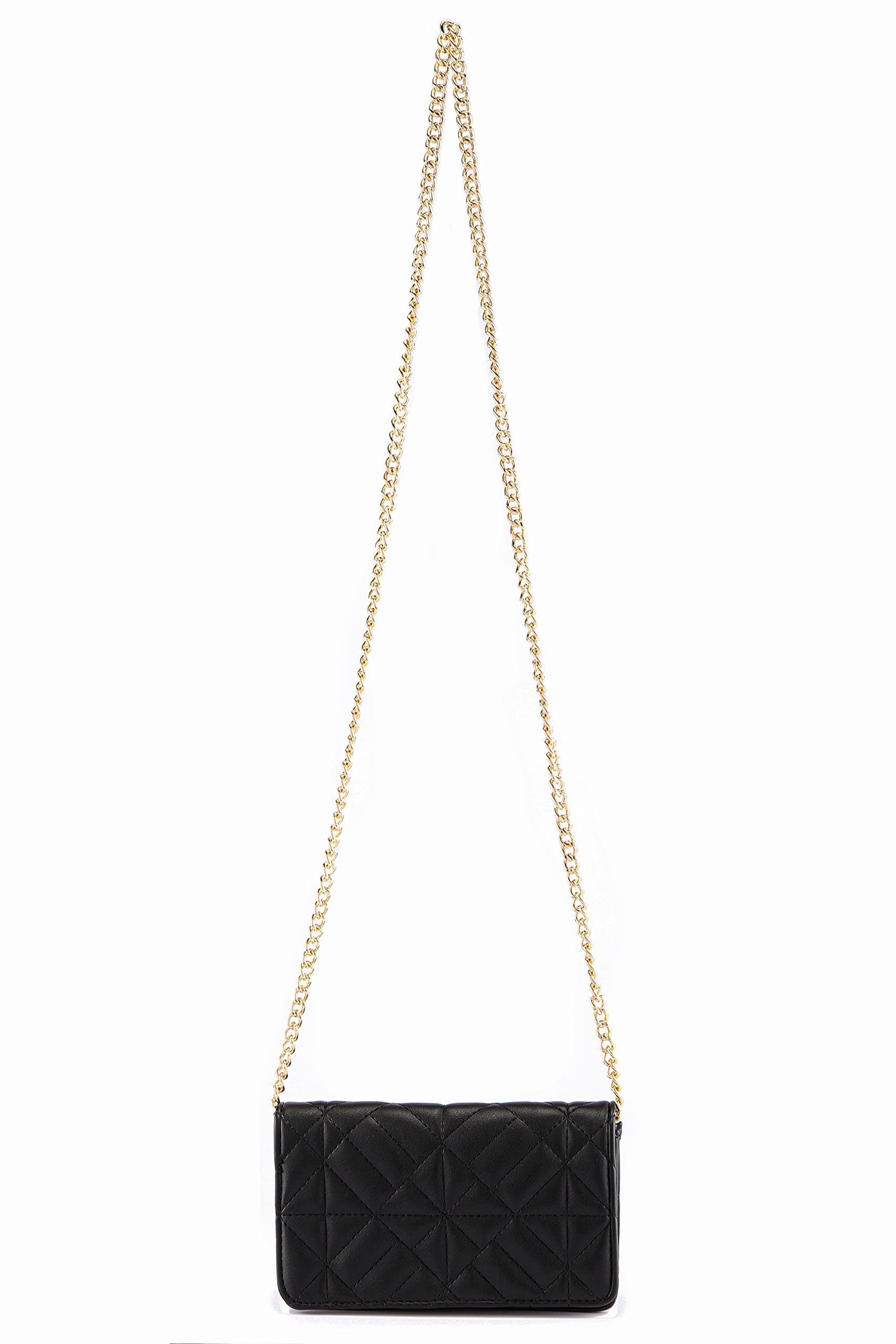 Women's Small Quilted Crossbody Bag with Gold Chain - Perfect for Daily Use & Evening Out