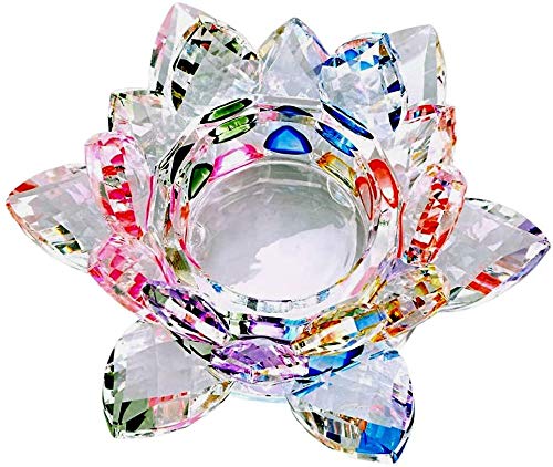 Crystal Tea Light Candle Holders - Elegant Lotus Design for Home Decor, Wedding, Party & Votive Ceremonies | Perfect for Altars, Windowsills & Table Centerpieces