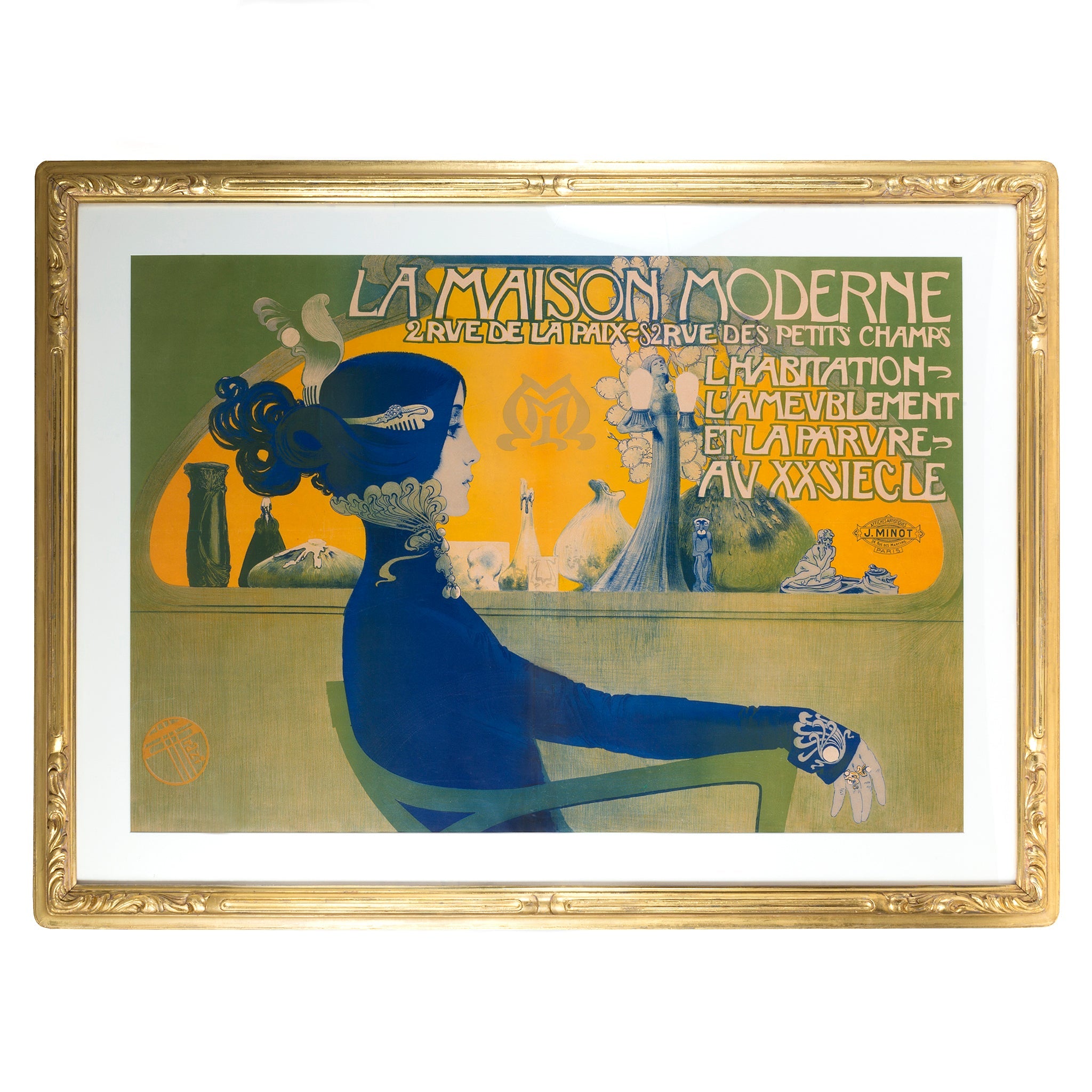 Manuel Orazi La Maison Moderne Vintage Art Lithograph - The Modern House Poster - French Art Nouveau Home Decor for Living Room & Office Wall Art