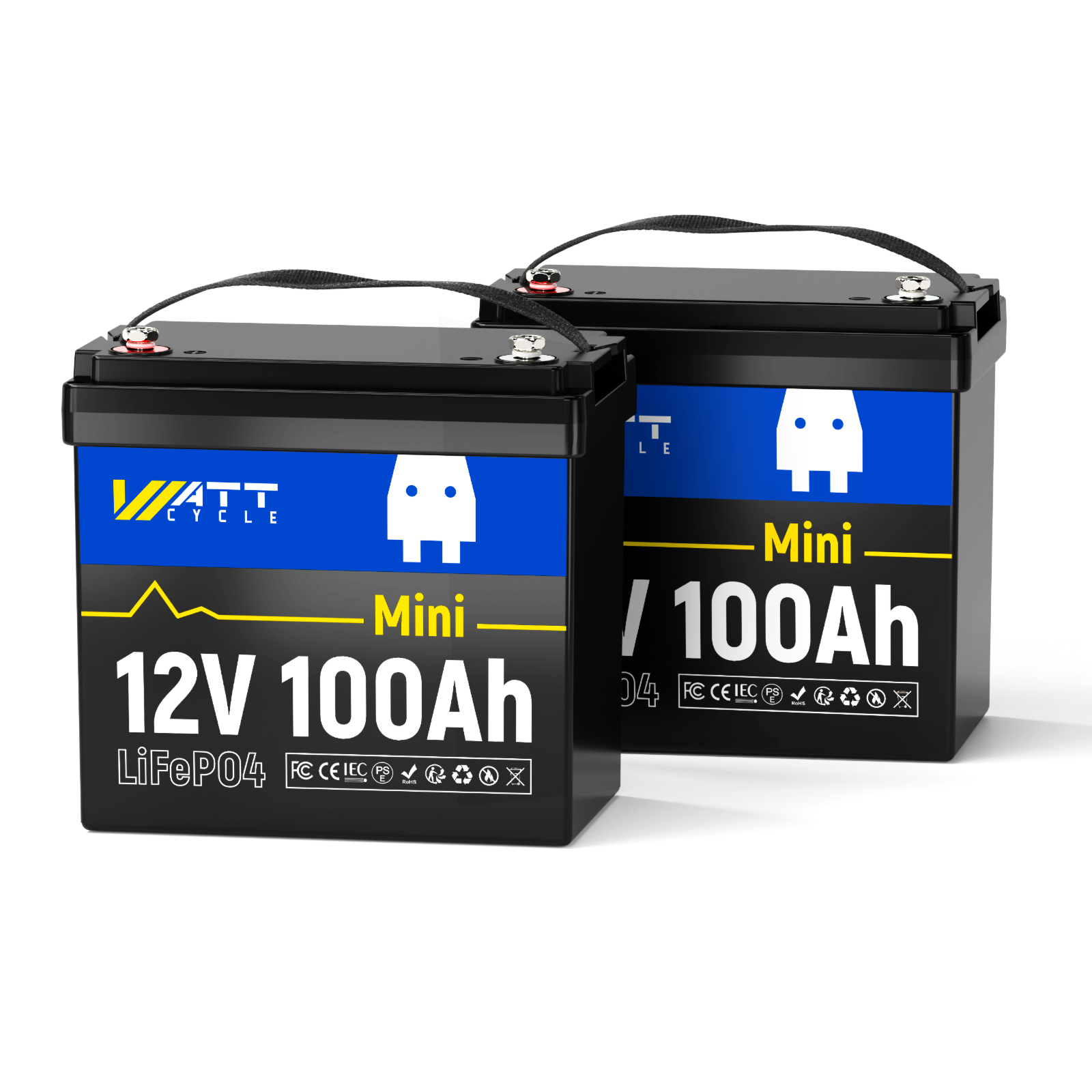 12V 100Ah Mini LiFePO4 Battery with Bluetooth - Lightweight Lithium Iron Phosphate Deep Cycle Battery for RV, Solar, Marine & Off-Grid Power - Perfect for Camping, Boating and Emergency Backup