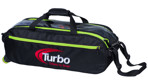 Turbo Pursuit Slim Triple Tote Bowling Bag for Women & Men - Lightweight Lime/Black Design - Perfect for Bowling Leagues, Tournaments & Sports Equipment Storage