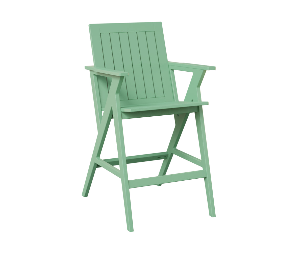 Berlin Gardens Kinsley Bar Arm Chair - Outdoor Patio Dining Chair with Weather-Resistant Finish for Restaurants, Bars, and Backyard Entertaining