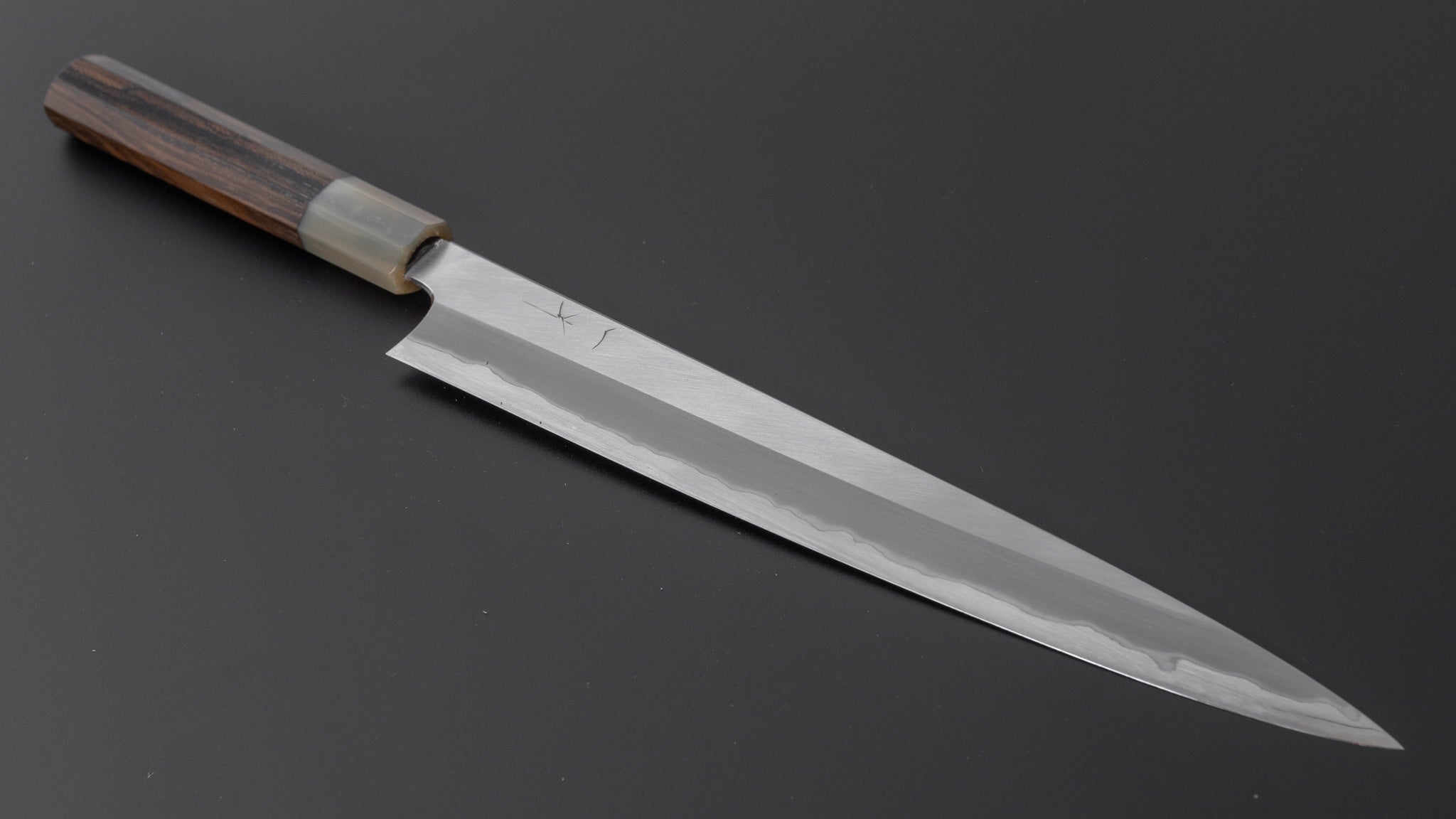 Hitohira Togashi White #1 Stainless Clad Migaki Sujihiki 270mm Ziricote Handle - Premium Japanese Sushi & Sashimi Knife for Professional Chefs & Home Cooking