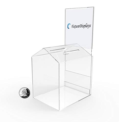FixtureDisplays® 12PK Acrylic Small House Shaped Donation Box - 5