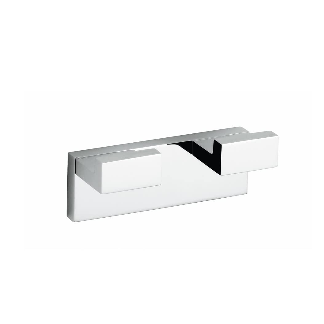 Demetra Wall Mounted Double Bathroom Hook - Rustproof Stainless Steel Towel Hooks for Bathroom, Kitchen & Entryway - Space Saving Organizer for Robes, Towels & Coats