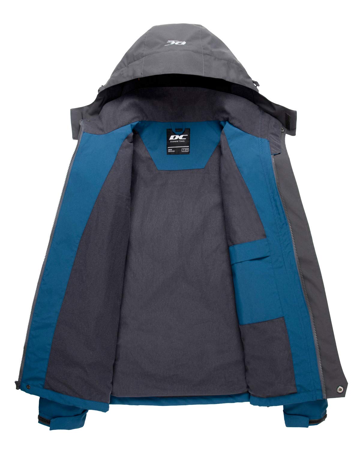 Men's Lightweight Waterproof Hooded Rain Jacket - Diamond Candy Outdoor Sportswear for Hiking, Running & Casual Wear
