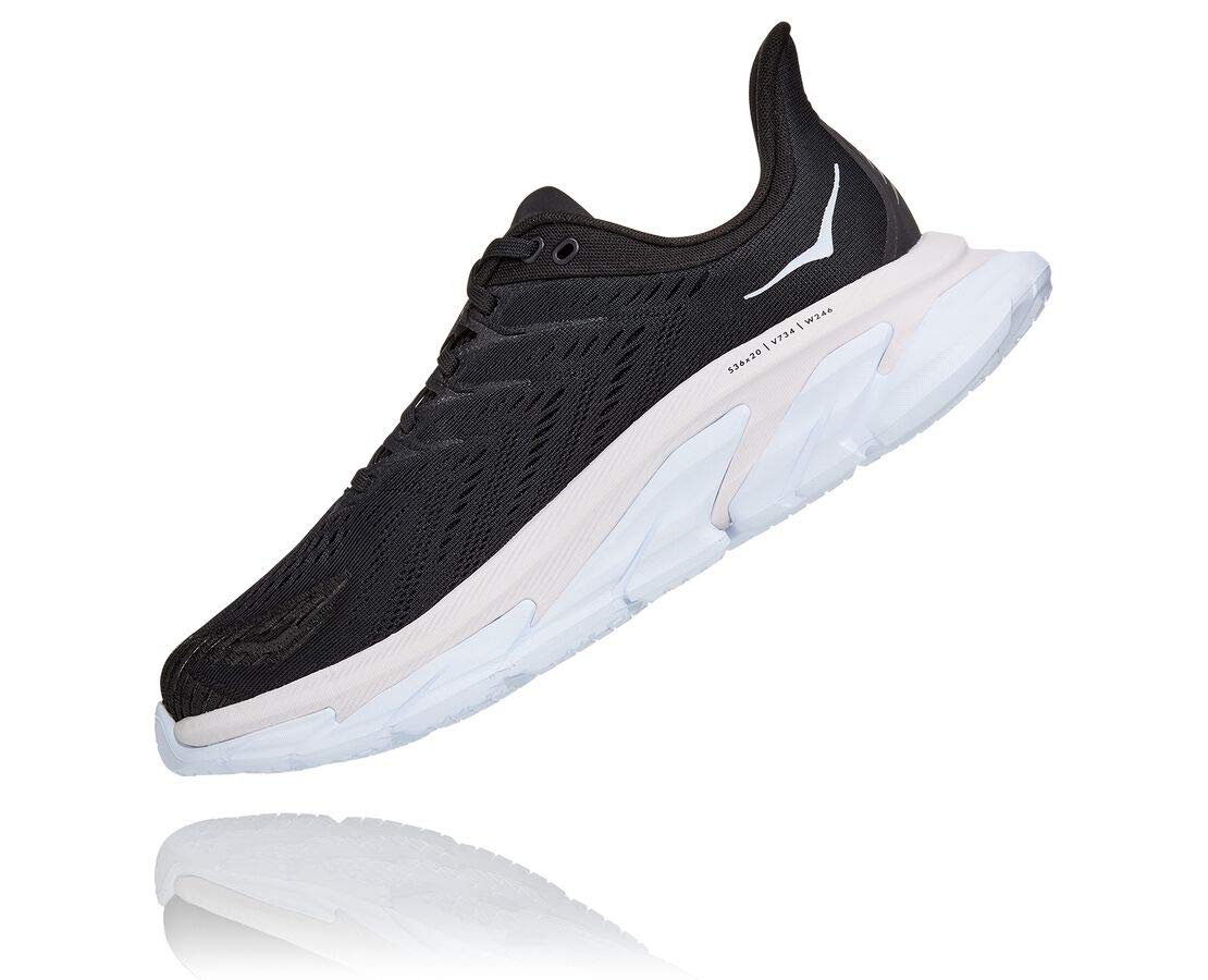 Hoka One One Men's Clifton Edge Running Shoes - Black/White - Size 9 | Lightweight Cushioned Road Running & Jogging Shoes for Men | Perfect for Marathon Training & Daily Workouts