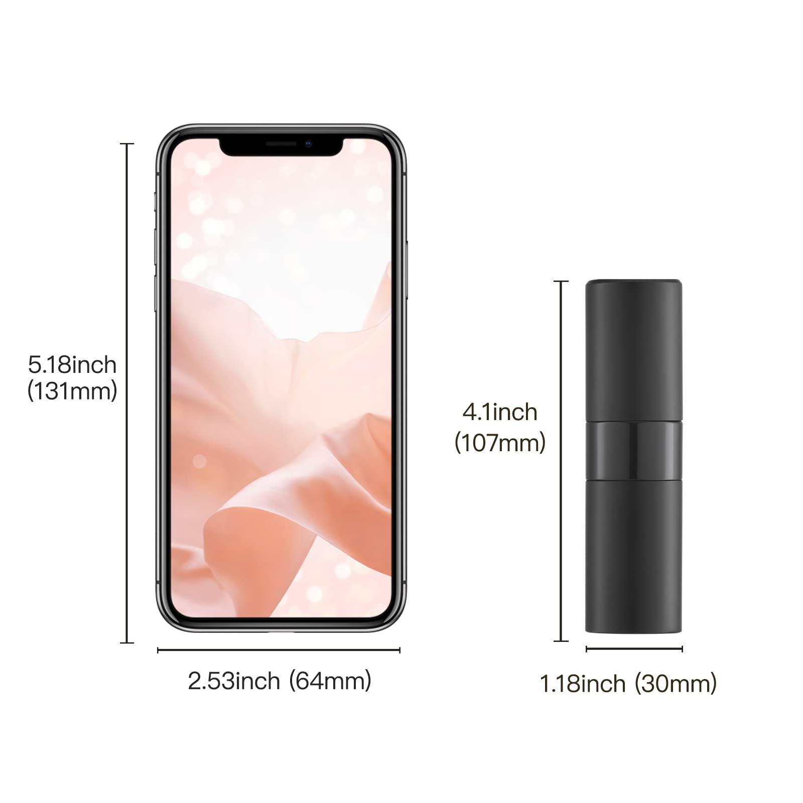 Refillable Travel Perfume Atomizer Bottle - 20ML Large Size Cologne Spray Mini for Men & Women - Portable Empty Fragrance Sprayer for On-the-Go Use (Black) | Perfect for Gym, Travel & Daily Touch-Ups