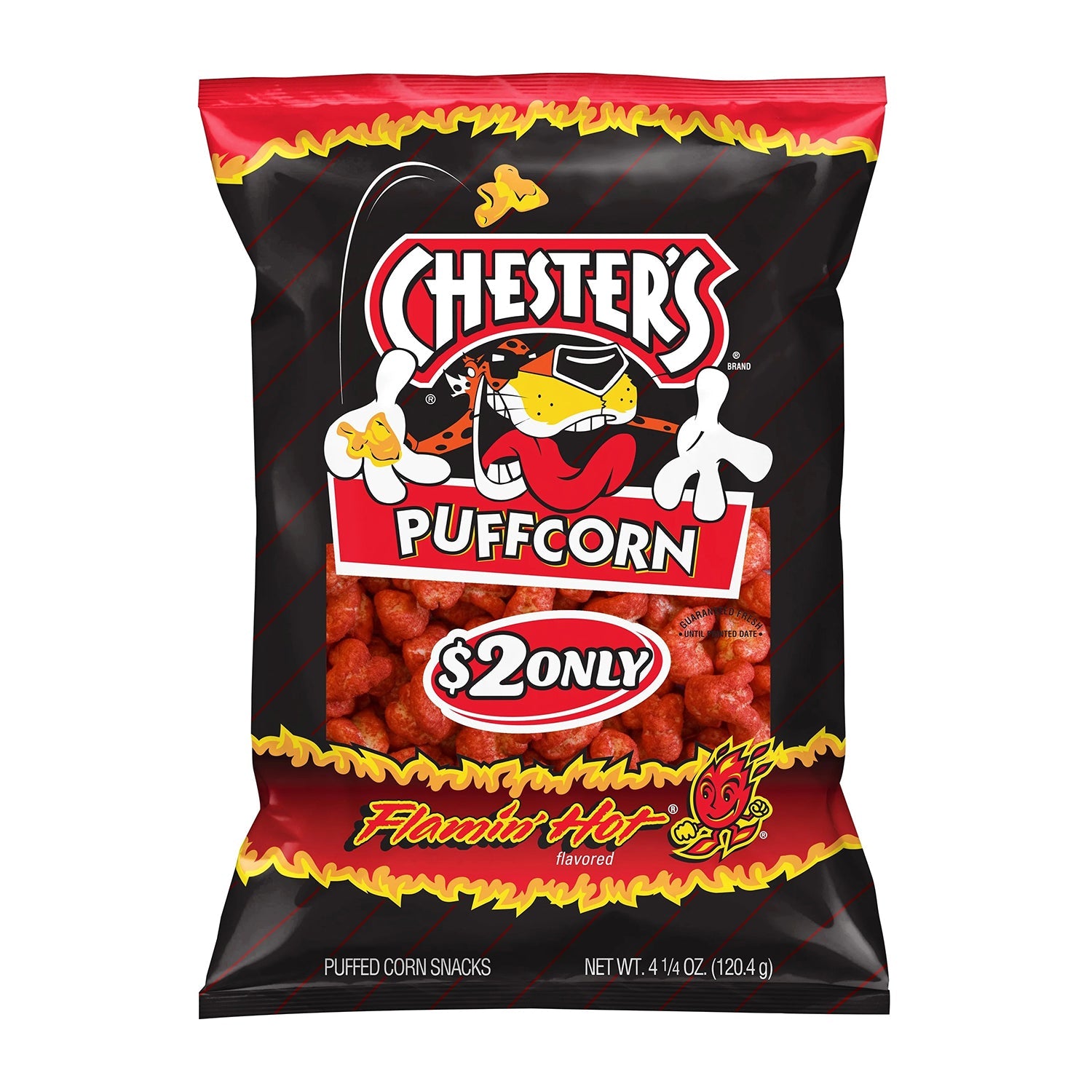 Frito Lay Chesters Hot Puffcorn Snacks - 20 Count Case | Spicy Cheese Flavored Corn Puffs for Parties, Movie Nights & Snacking