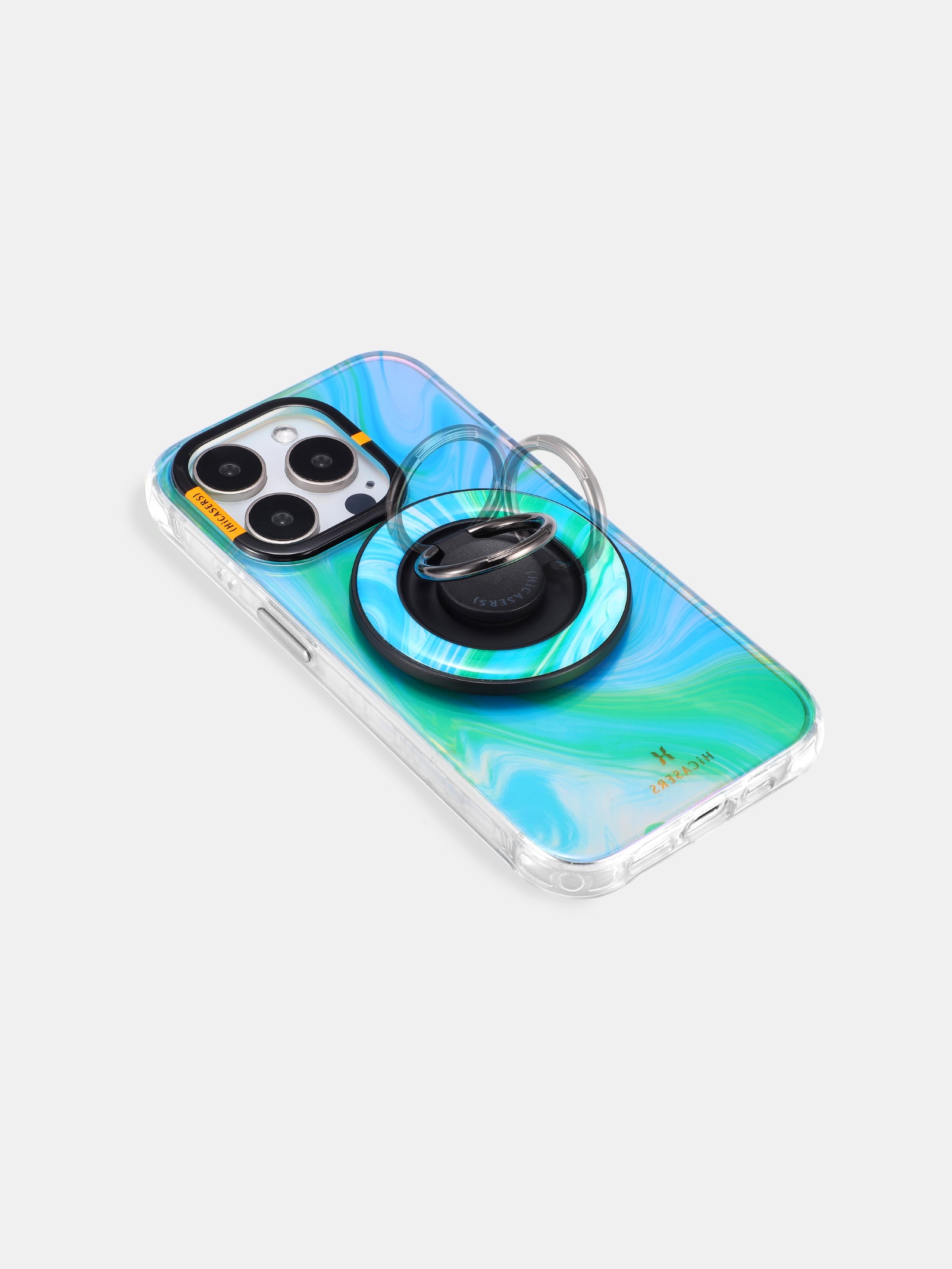 Magnetic Ring Spinner Stand - Magsafe Compatible Phone Holder for iPhone 15/14/13, Aqua Jade Color - Perfect for Desk, Car, and Home Use