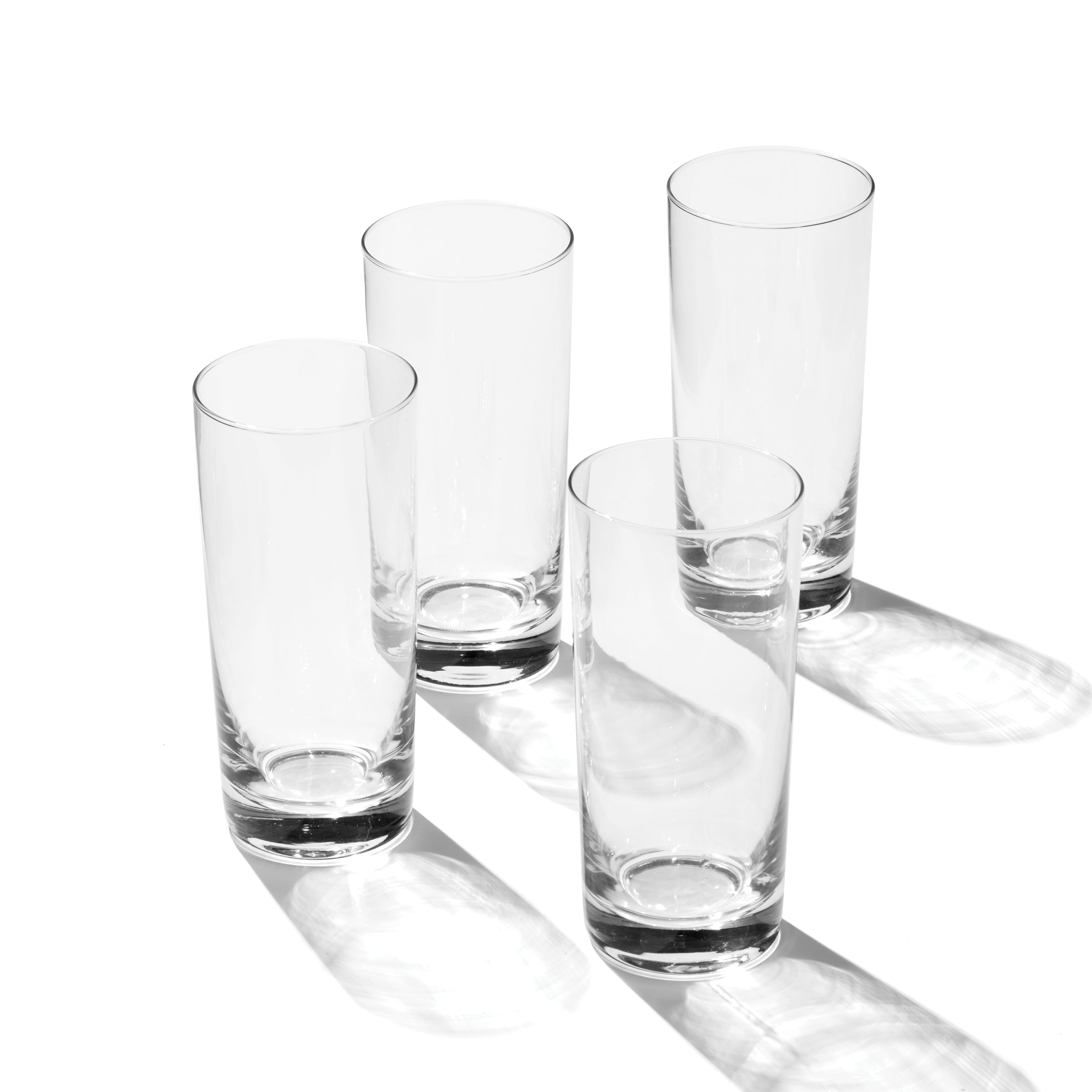 Premium 5 O'Clock Highball Glasses Set of 4 - Elegant Cocktail & Whiskey Drinking Glasses for Home Bar, Parties & Entertaining