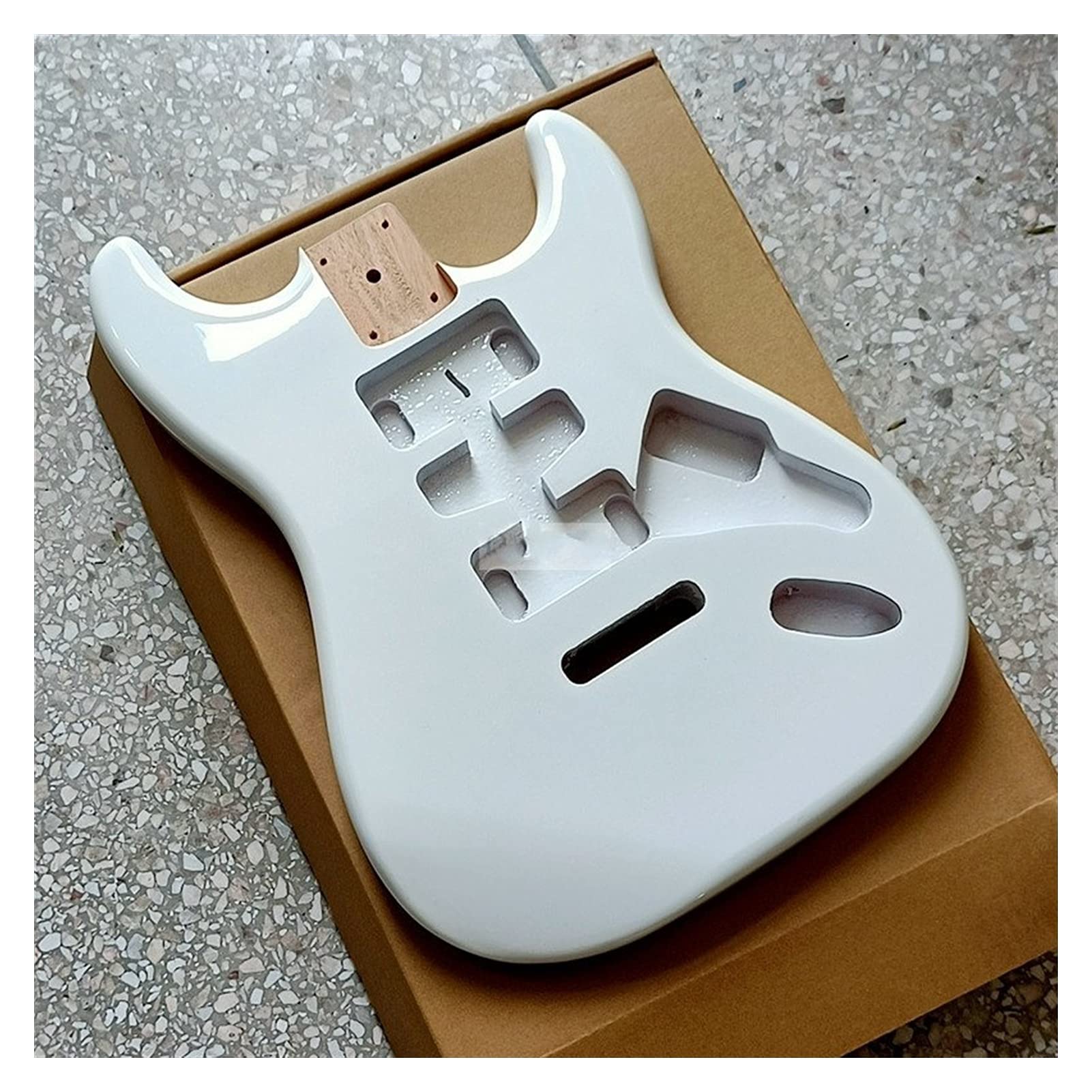 Unfinished White ST Style Electric Guitar Body Kit - Poplar Wood, High Gloss Finish, 5.7cm Pocket Width, Handcrafted for DIY Guitar Building | Perfect for Custom Electric Guitar Projects & Luthier Workshops