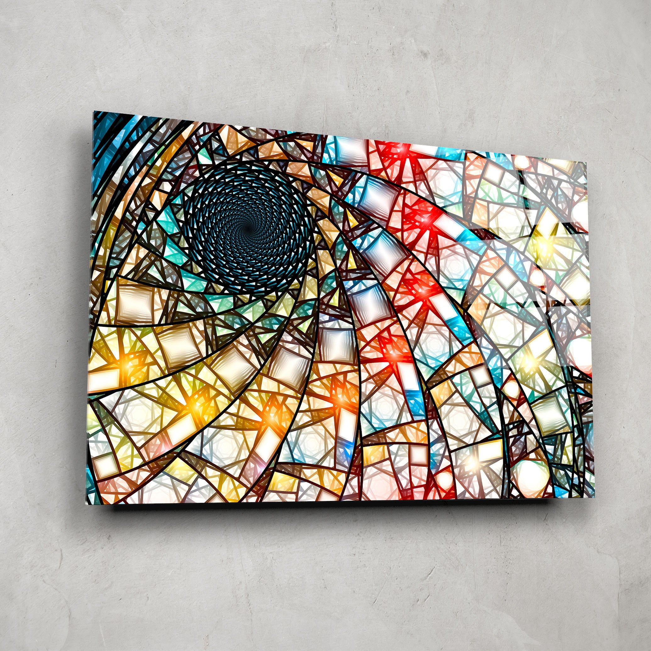 Swirl Stained Glass Design - Handcrafted Artisan Window Panels for Home Decor, Church & Wedding Venue Decorations