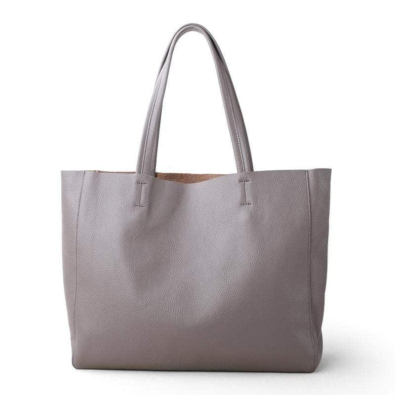Premium Women's Genuine Cowhide Leather Tote Bag - Stylish & Durable Handbag for Work, Travel & Everyday Use