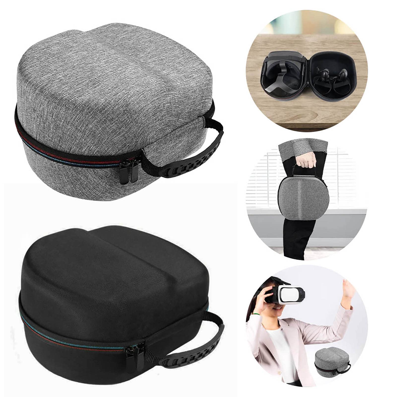 YORKING VR Glasses Carry Case for Oculus Quest 2 - Protective Storage Bag Travel Pouch with Hard Shell Box, Headset Accessories Organizer (Grey) - Perfect for Travel, Home Storage & VR Gaming Protection