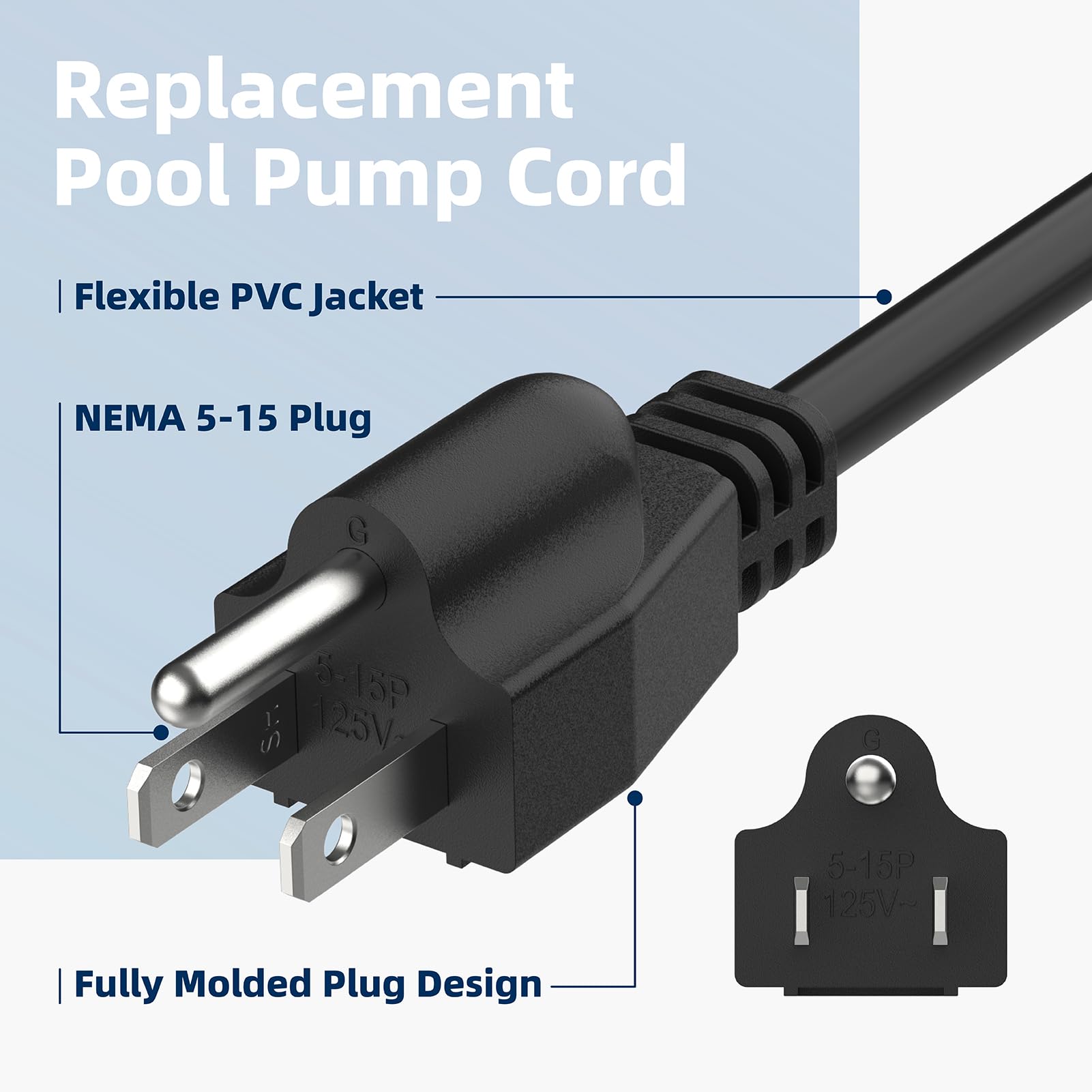 2 Pack Heavy Gauge Power Cord for SKILSAW SPT77WM SPT78W - Replacement Parts for Worm Drive & Circular Saws