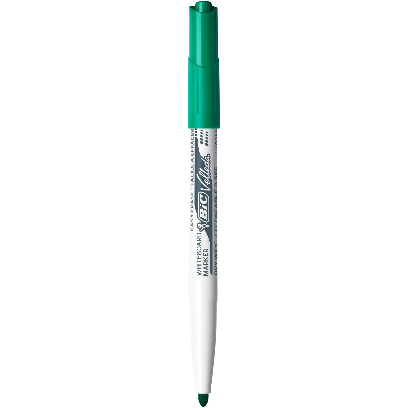 BIC Velleda 1741 Dry Erase Markers - 12 Pack Green Whiteboard Pens for Office, Classroom & Home Use - Non-Toxic, Low-Odor Markers for Whiteboards, Glass & Smooth Surfaces