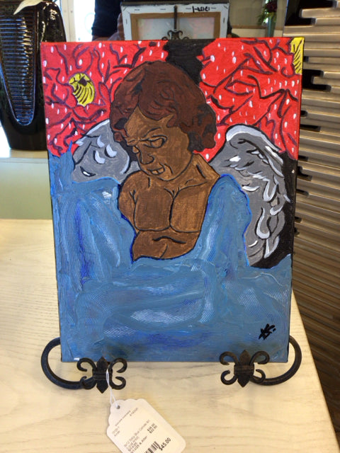 9x12 Baby Blue Canvas Art - Handmade by Local Artist | Perfect for Nursery, Bedroom & Home Decor
