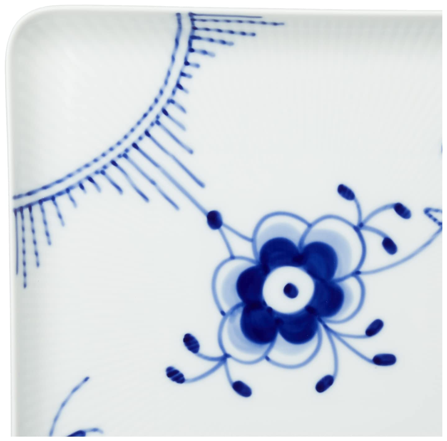 Royal Copenhagen 1027458 Blue Fluted Mega Square Dish - 7.9 Inch (20 cm) Ceramic Plate for Wedding Gifts, Anniversary, Bridal Shower & Home Decor - Elegant Serving Platter for Desserts, Appetizers & Special Occasions