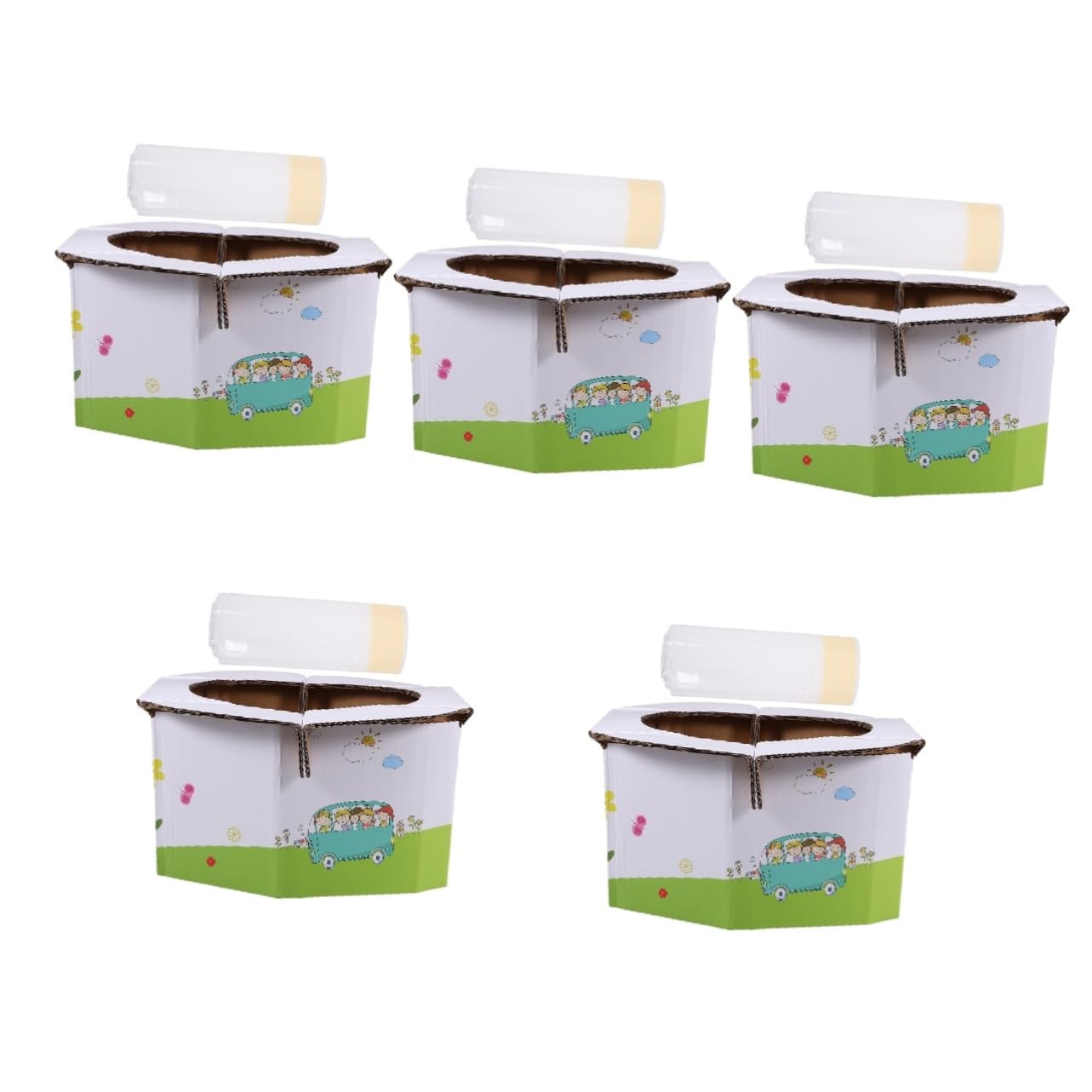 Vaguelly 5-Pack Portable Toilet Training Seat for Kids - White Plastic Potty Chair for Toddlers - Ideal for Travel, Camping & Home Use