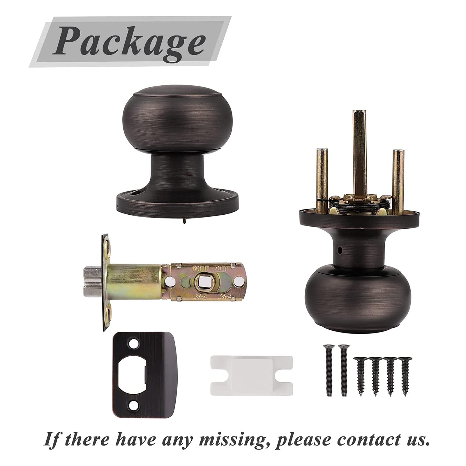 10 Pack Probrico Interior Door Knobs - Keyless Passage Function for Closet & Hallway - Oil Rubbed Bronze Finish - Perfect for Bedrooms, Bathrooms & Office Doors