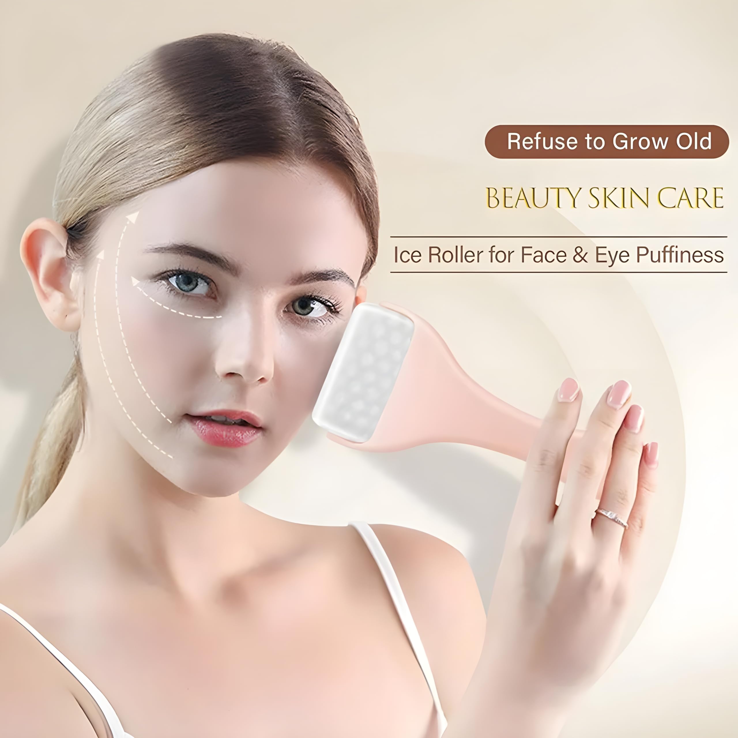Trendy Ice Roller Face Massager for Women & Men – Reusable Cooling Therapy Roller for Face, Neck, Eyes & Body – Perfect for Puffiness Relief, Skincare Routine & Post-Workout Recovery