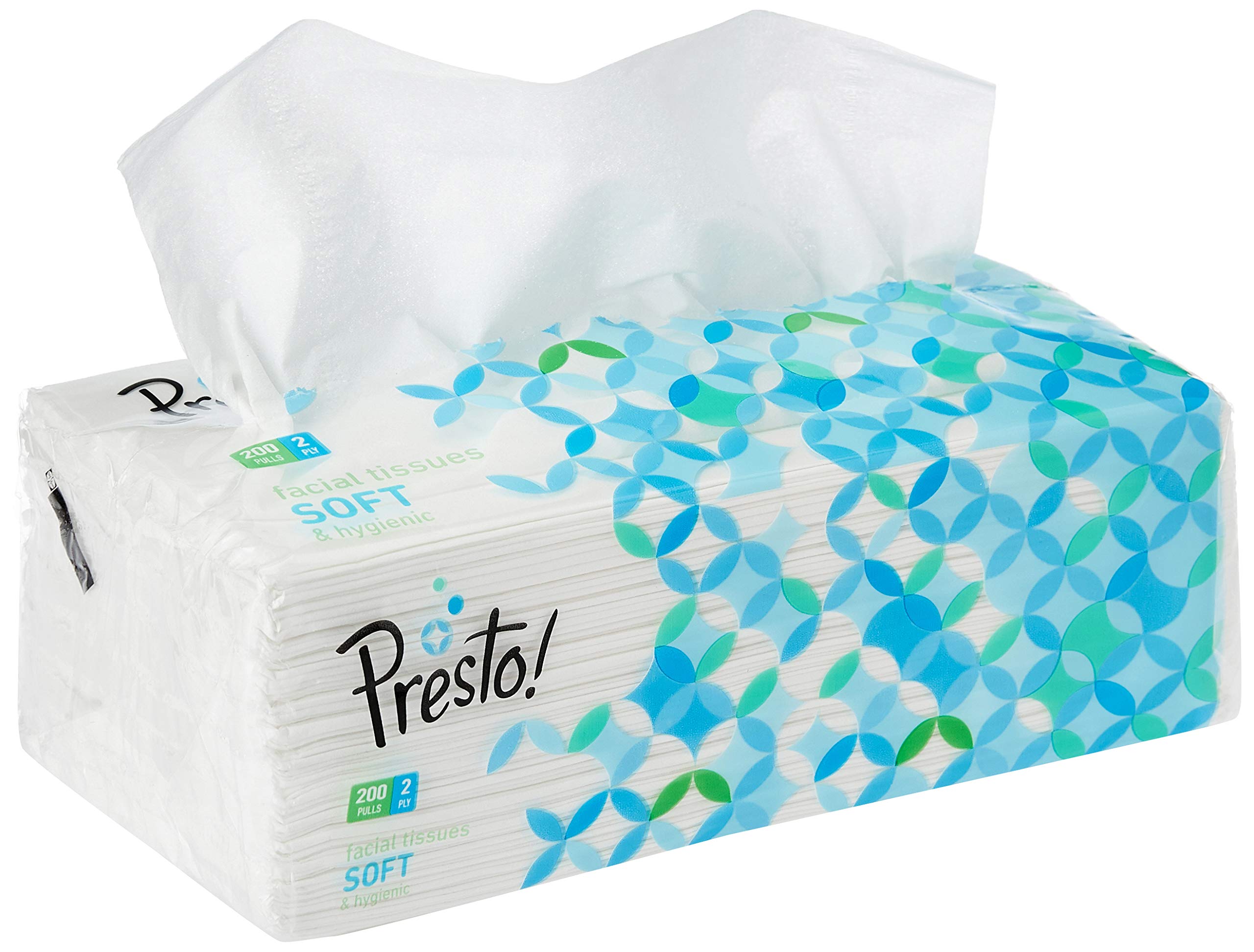 Presto! 2-Ply Facial Tissues Box - 600 Tissues (3-Pack of 200 Tissues Each) | Ultra Soft & Highly Absorbent | 100% Natural Virgin Cellulose Fiber | For Home, Office & Travel Use
