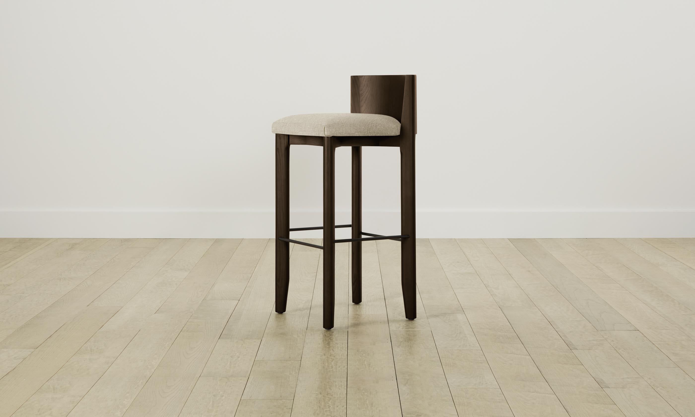 The Delancey Bar & Counter Stool - Heritage Belgian Linen Upholstery & Solid Alder Wood - Perfect for Kitchen Islands, Breakfast Bars & Home Bars