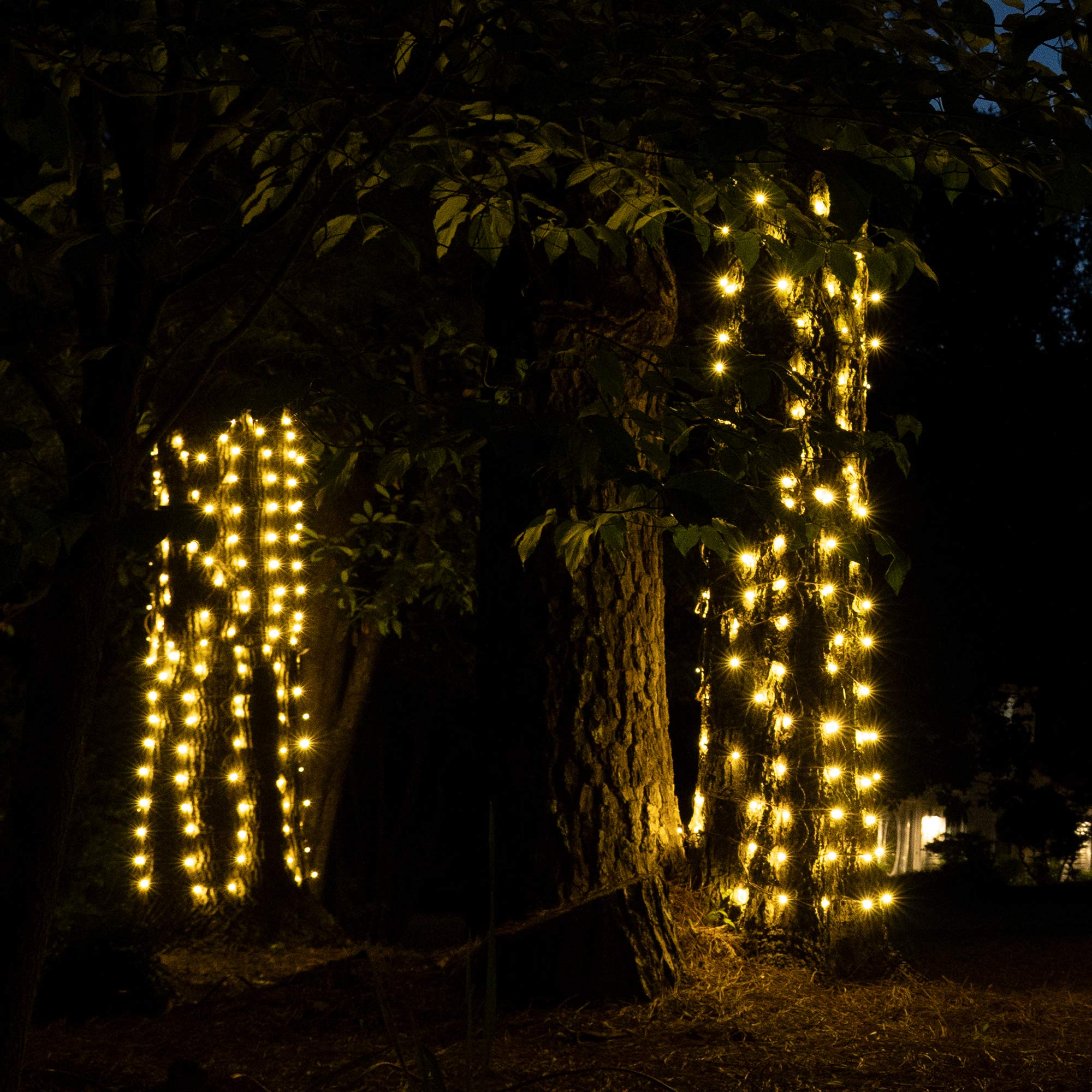 LED Christmas Tree Wrap Lights - 100 Warm White Lights for Outdoor Decor