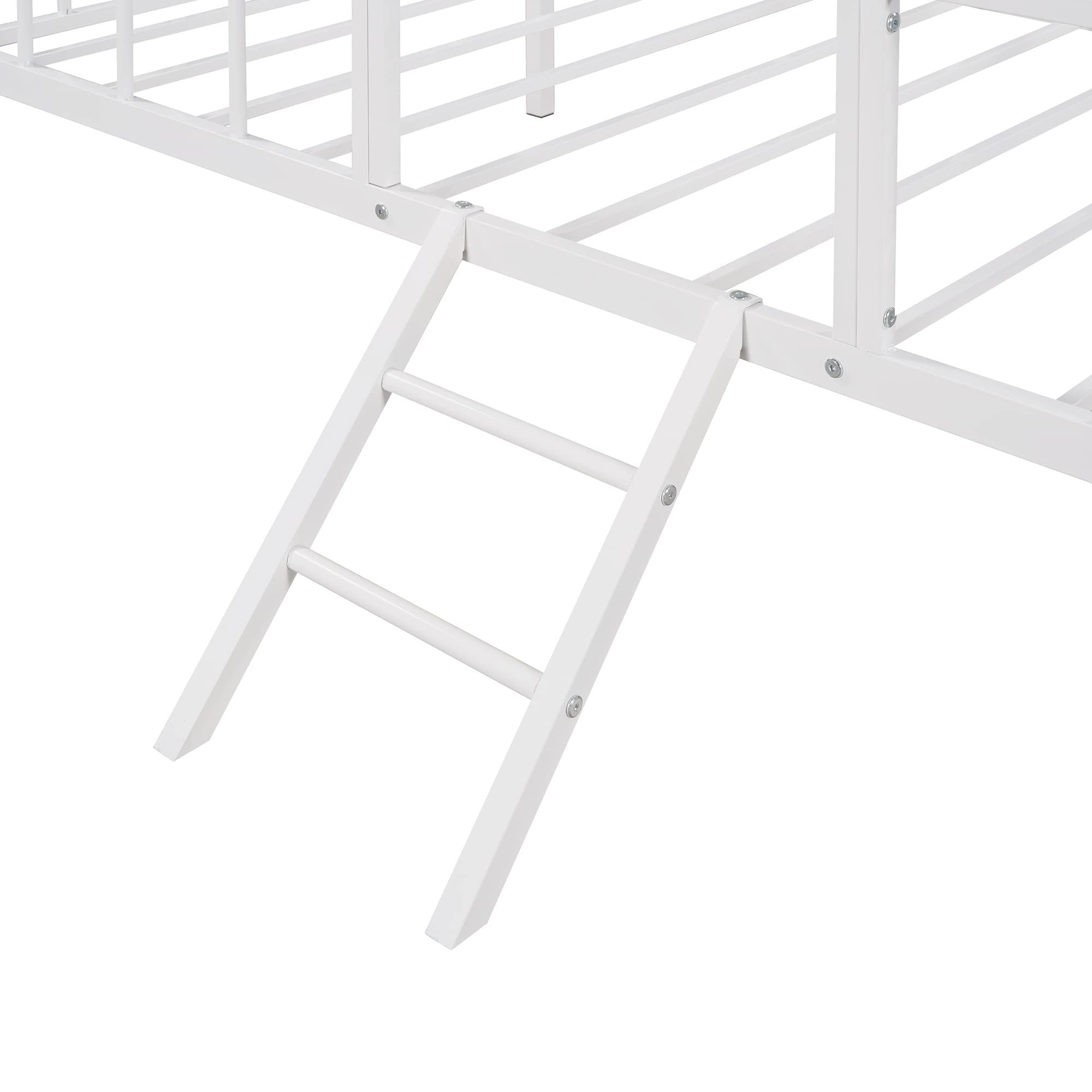 Bellemave Twin Size Metal Platform Bed Frame for Kids - No Box Spring Needed, Sturdy & Durable Bed Frame for Girls & Boys (White) - Perfect for Kids' Bedrooms, Guest Rooms & Small Spaces