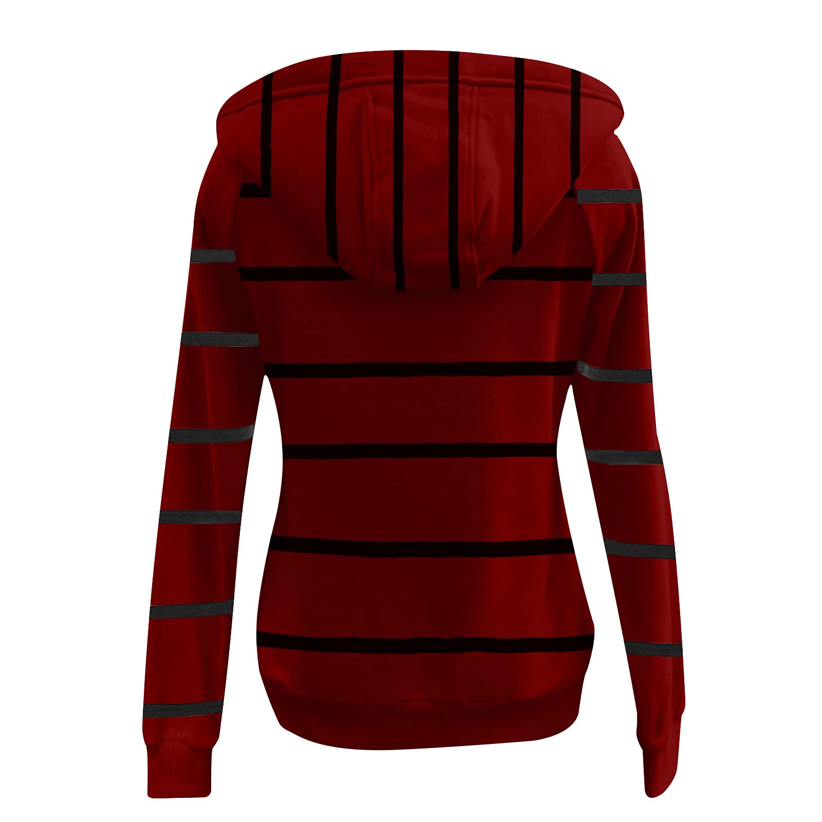 Women's Zip Hoodies with Stripe Turtleneck, Long Sleeve Drawstring Sweatshirt for Workout, Fall Casual Pocket Tops - Perfect for Gym, Outdoor Activities, and Everyday Wear