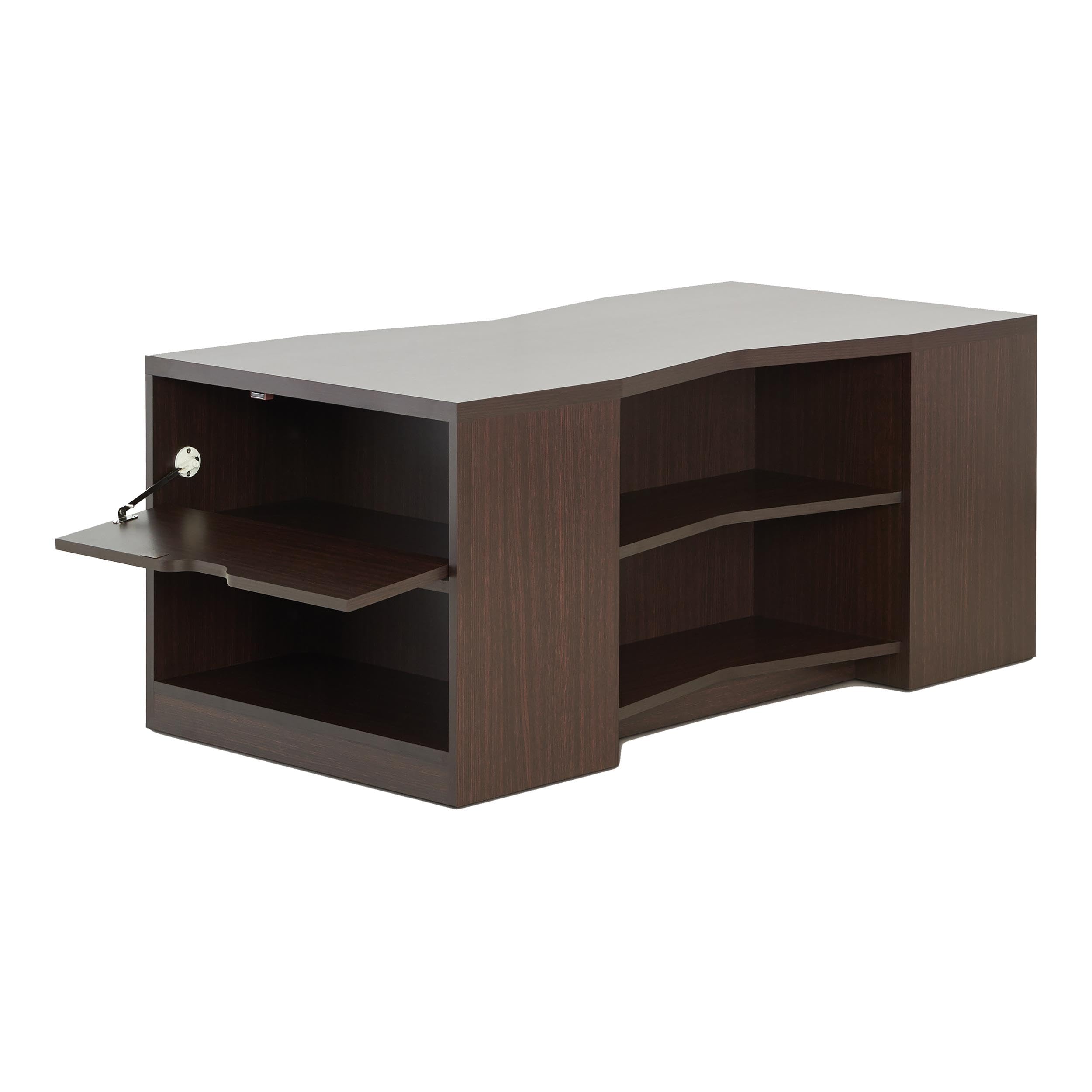 Sima Modern Walnut Wood Storage Coffee Table by Furniture of America - Perfect for Living Room, Office & Small Spaces