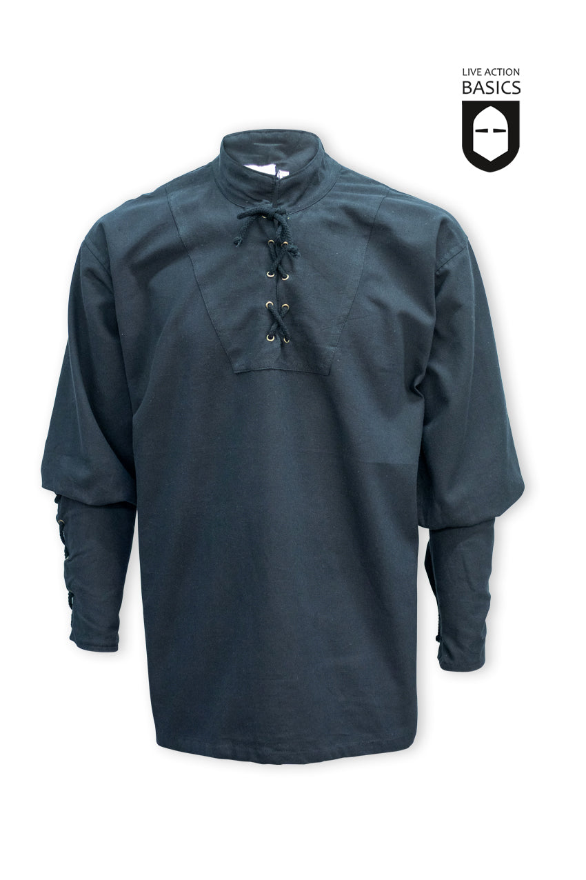 Black Pirate Shirt for Men - Vintage Pirate Costume Top for Halloween & Cosplay - Perfect for Pirate Themed Parties & Renaissance Fairs