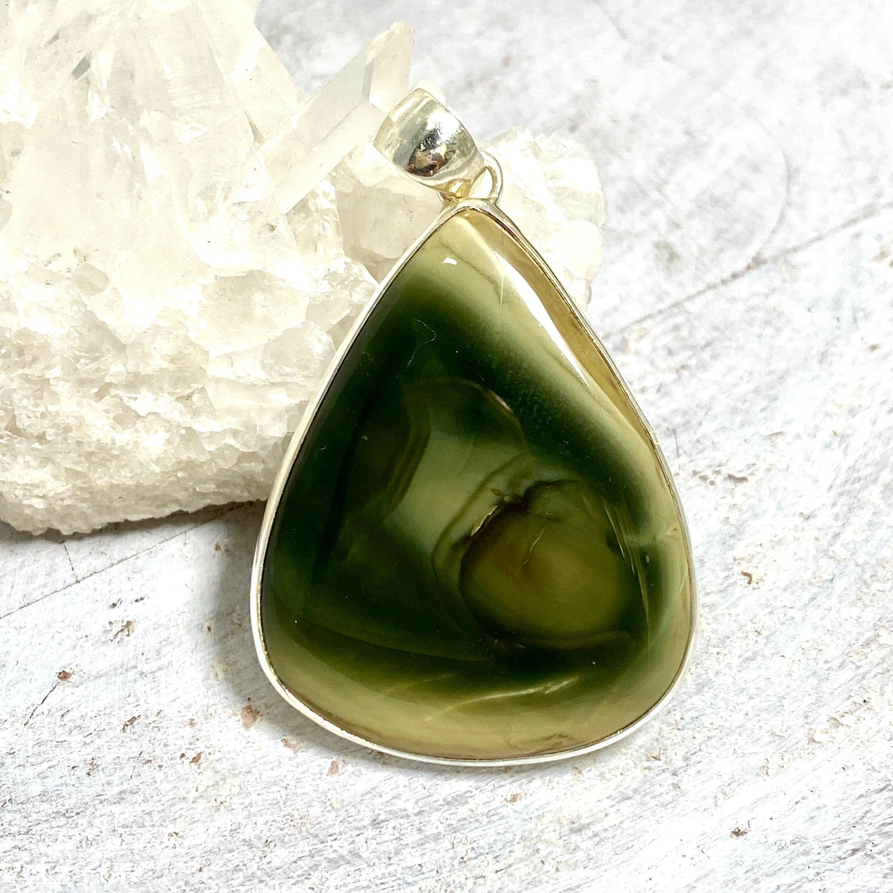 Imperial Jasper Teardrop Pendant Necklace - Natural Stone Jewelry KPGJ3422 for Healing, Meditation & Spiritual Gifts