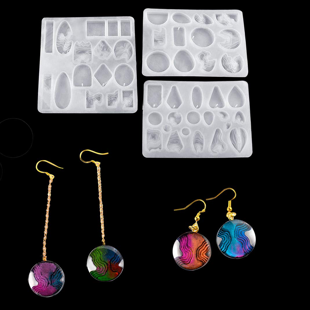 iSuperb 3-Piece Ocean-Themed Silicone Resin Molds for Jewelry Making - DIY Epoxy Casting Molds with Holes for Earrings, Pendants & Craft Projects - Perfect for Beach-Themed Jewelry, Home Decor & Gift Making