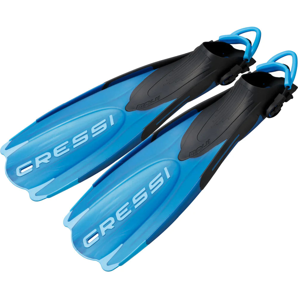 Cressi Maui SAF Blue Snorkel Set - Comfortable & Durable Snorkeling Gear for Adults & Kids - Perfect for Beach Vacations, Pool Swimming & Underwater Adventures