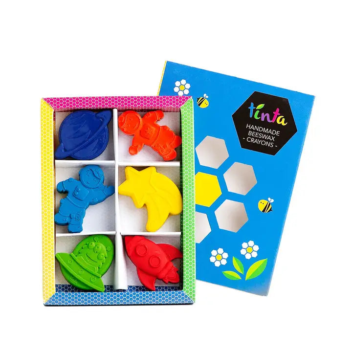 Handmade Beeswax Crayons for Kids - Non-Toxic Space Universe Themed Art Supplies for Drawing & Coloring | Perfect for Classroom, Homeschool & Creative Play
