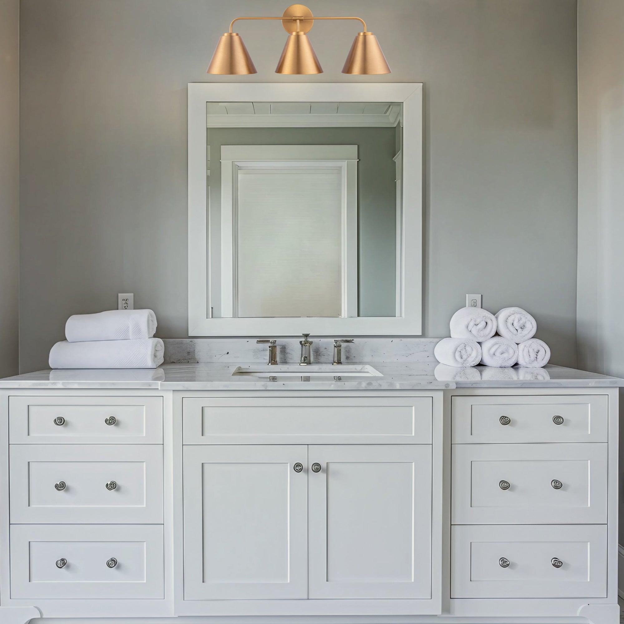 Modern 3-Light Vanity Light for Bathroom - Loft Style LED Wall Sconce with Adjustable Arms, Perfect for Makeup Mirror Lighting and Bedroom Decor