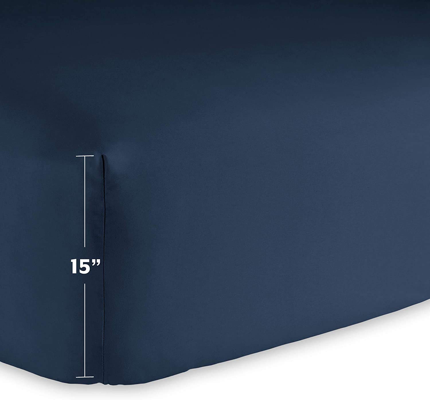 600 Thread Count Percale Cotton Queen Size Bed Sheet Set - Deep Pocket, Breathable & Soft for All-Season Comfort - Perfect for Home, Hotel, and Guest Room Use