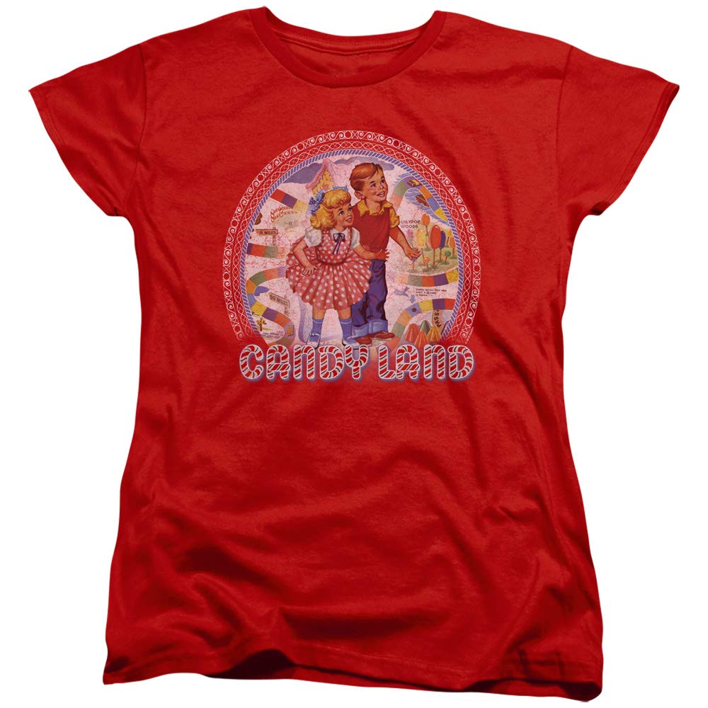 Trevco Candy Land Women's T-Shirt | Official Licensed Candy Land Graphic Tee | Casual Wear for Women & Girls | Perfect for Theme Parties, Game Nights & Nostalgic Outfits