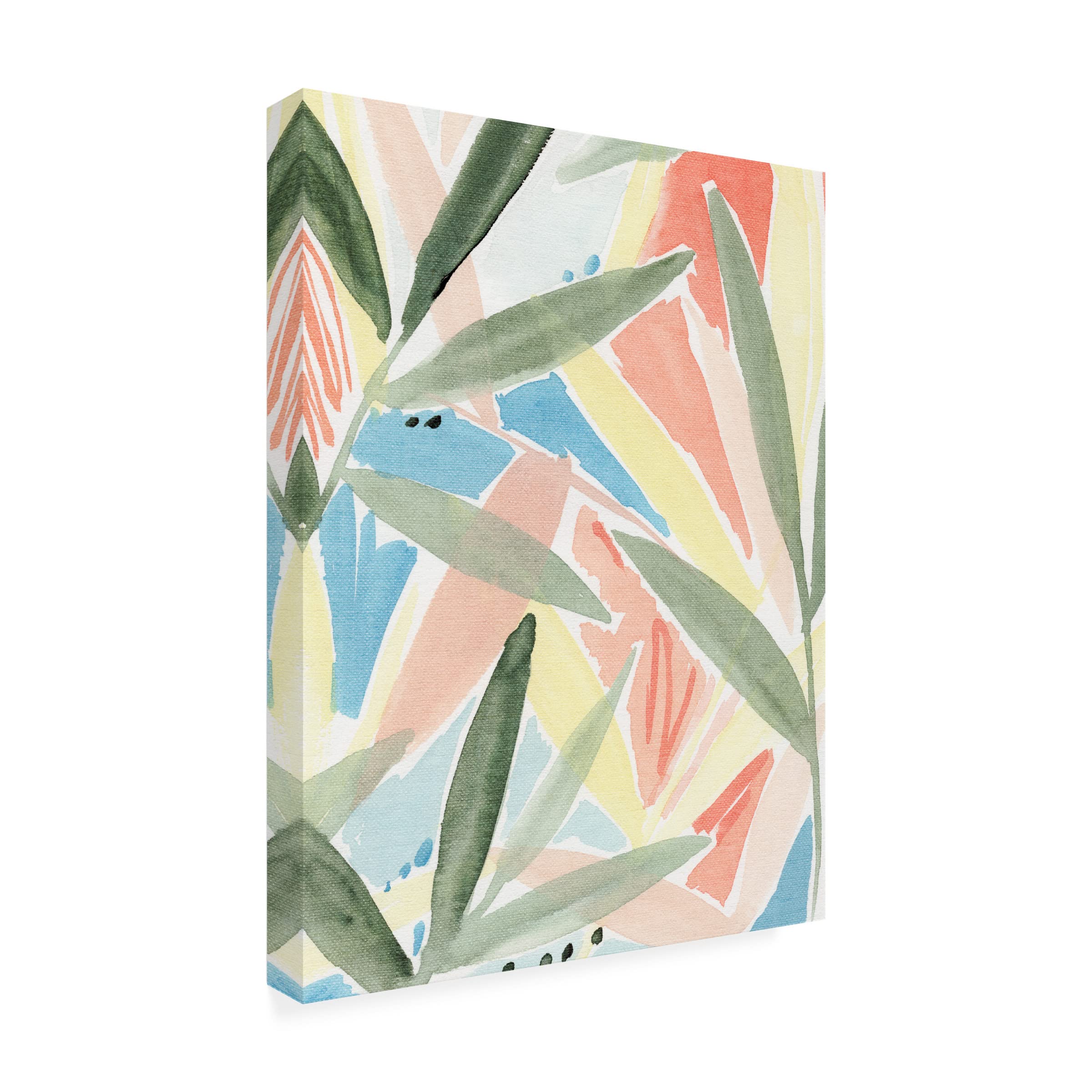 Annie Warren Tropical Impression IV Canvas Art Print - Vibrant Tropical Wall Decor for Living Room, Bedroom & Office - Handmade Fine Art Painting