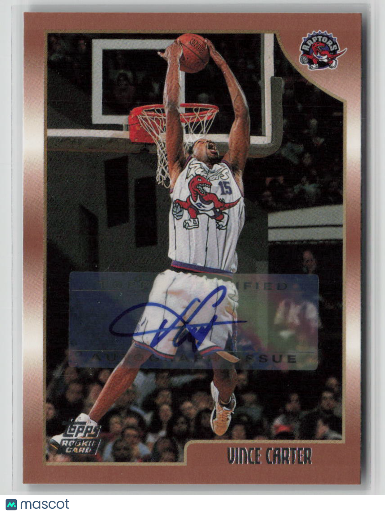 1998 Topps Vince Carter Rookie Card #199 Autographed - Collectible Basketball Memorabilia for Sports Fans and Card Collectors - Perfect for Display, Investment, and Gifting