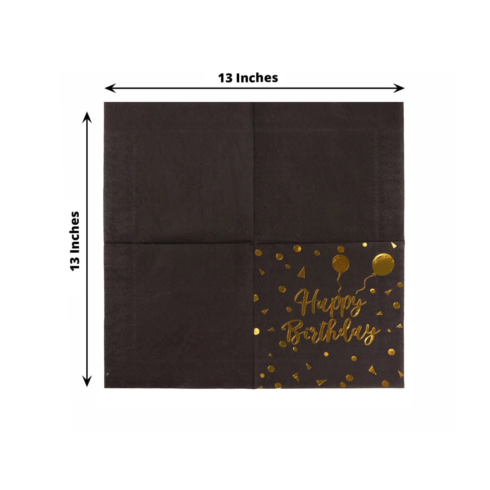 20-Pack Black & Gold Happy Birthday Disposable Paper Napkins 13x13 Inch - Elegant Party Dinnerware for Birthday Celebrations & Special Occasions