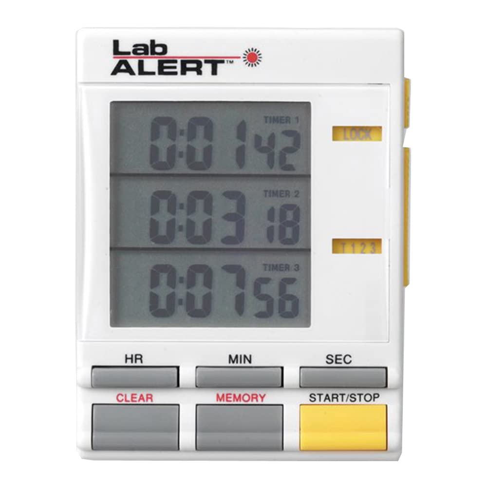 Heathrow HS24490M Triple Timer - Digital Countdown Stopwatch with Alarm, Large Display for Kitchen, Gym & Sports Timing
