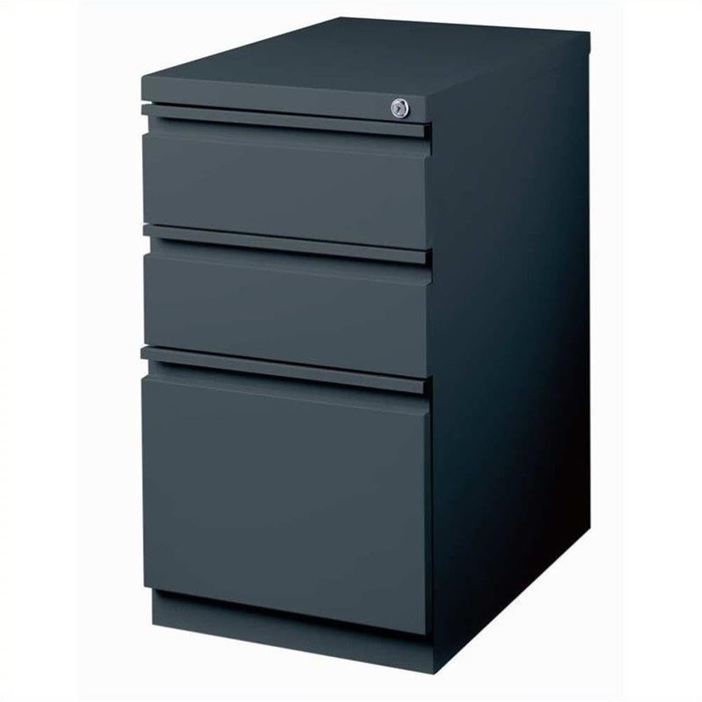 Hirsh Industries 2-Piece Mobile File Cabinet Set - Charcoal File Cabinet & Black File Caddy | Office Organization & Document Storage Solution for Home & Business Workspaces