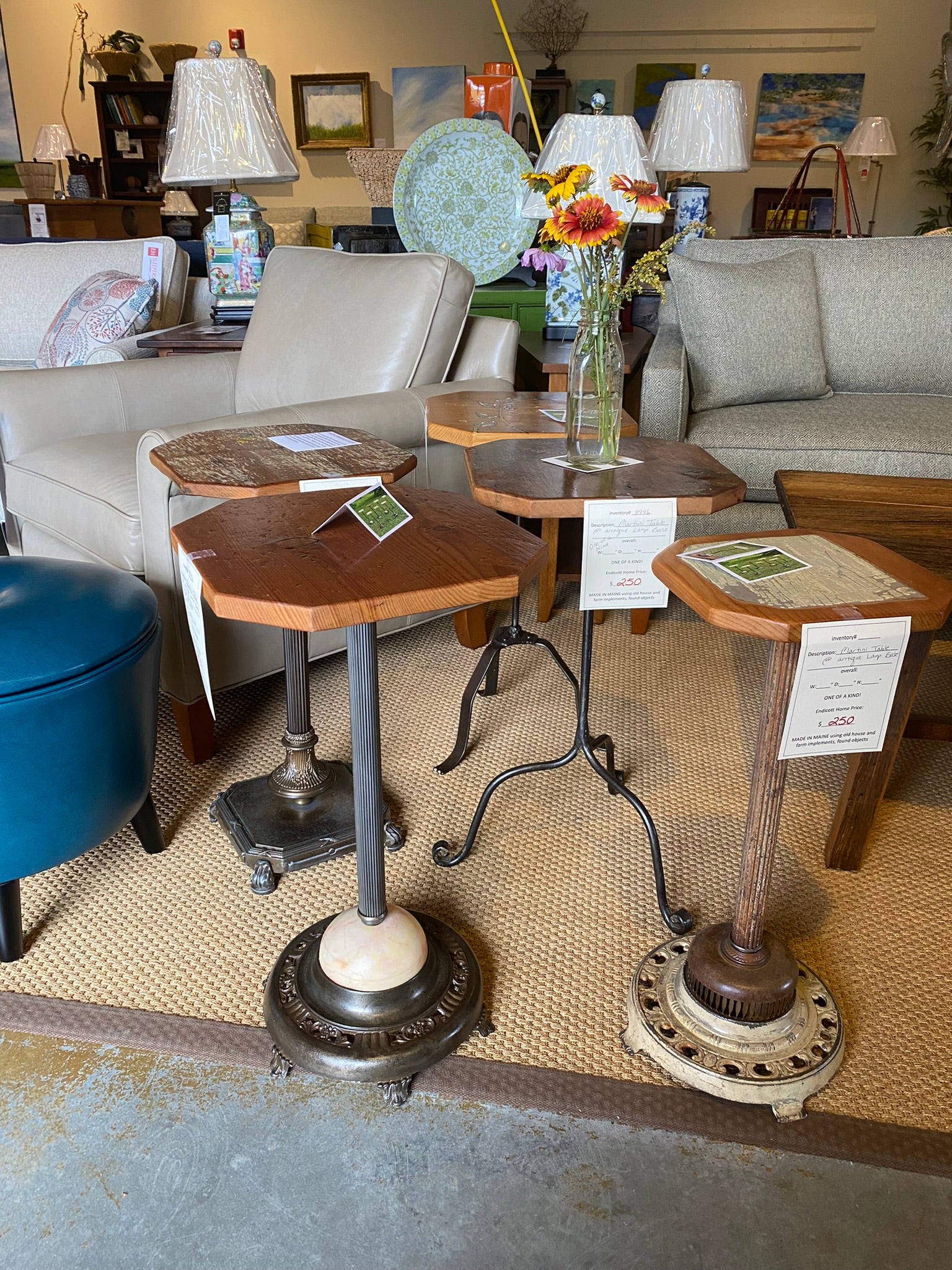 Handcrafted Small Martini Tables - Maine Built Showroom Models - Perfect for Home Bars, Patios & Outdoor Entertaining